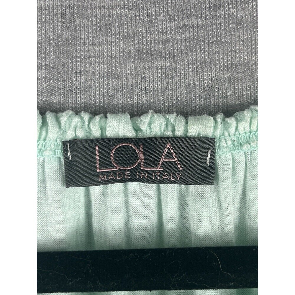 Lola Women's Blouse Green Silk Lace Long Sleeve Top Sz S / M  Made in Italy - Picture 7 of 13